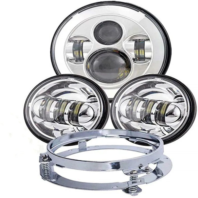 Phare LED 7 pouces avec feux additionnels LED 4,5 pouces pour Harley Touring Electra Glide - vue 24