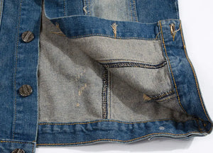 Gilet en jean délavé style cowboy - vue de face - vue 4
