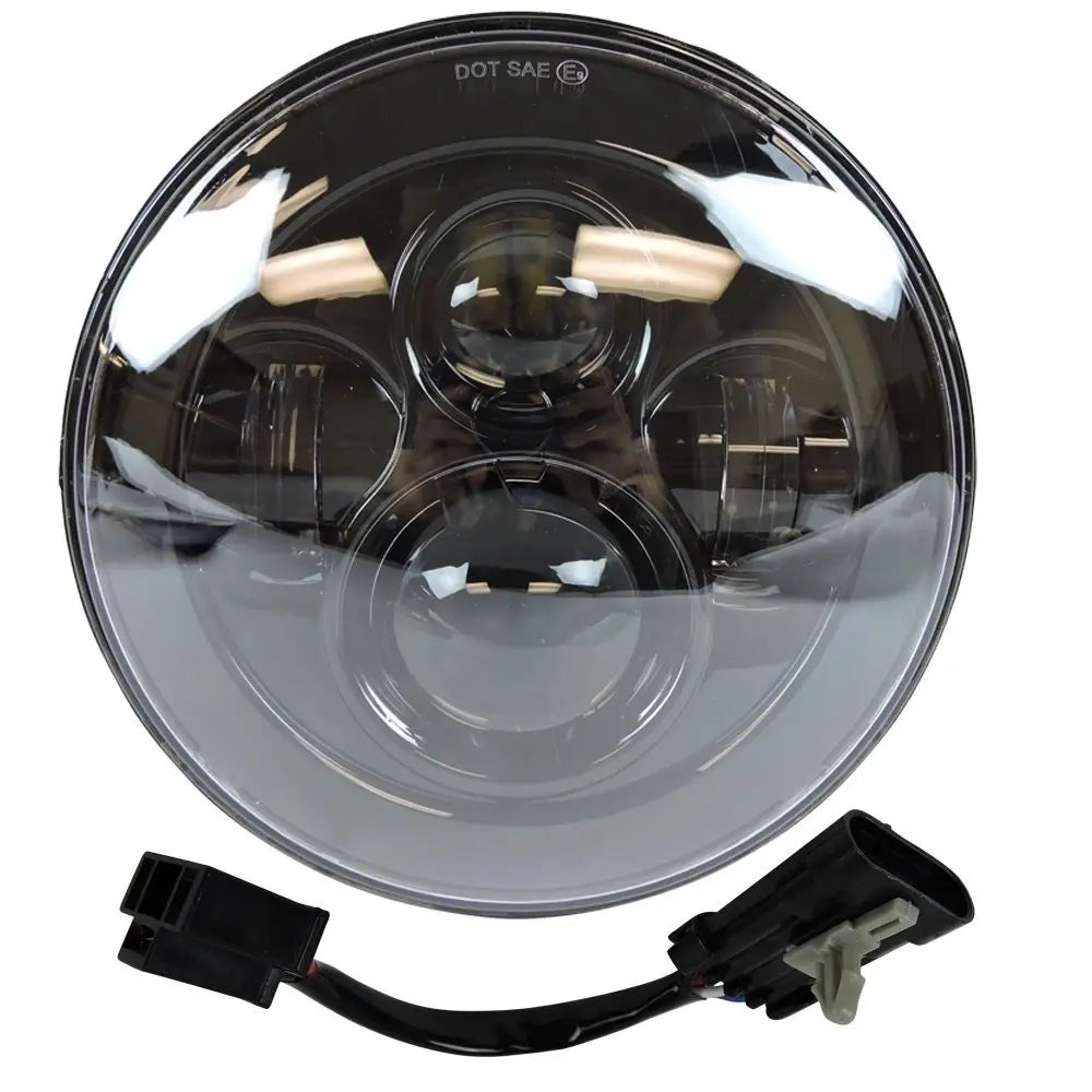 Phare LED rond chromé avec feux antibrouillard sur une Harley-Davidson Touring - vue 6