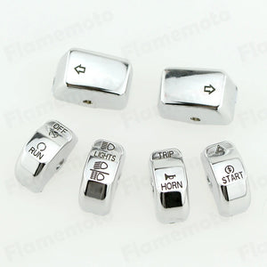 Caches de boutons de commodo chromés pour Harley Sportster Dyna Softail - vue 3