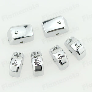 Caches de boutons de commodo chromés pour Harley Sportster Dyna Softail - vue 4