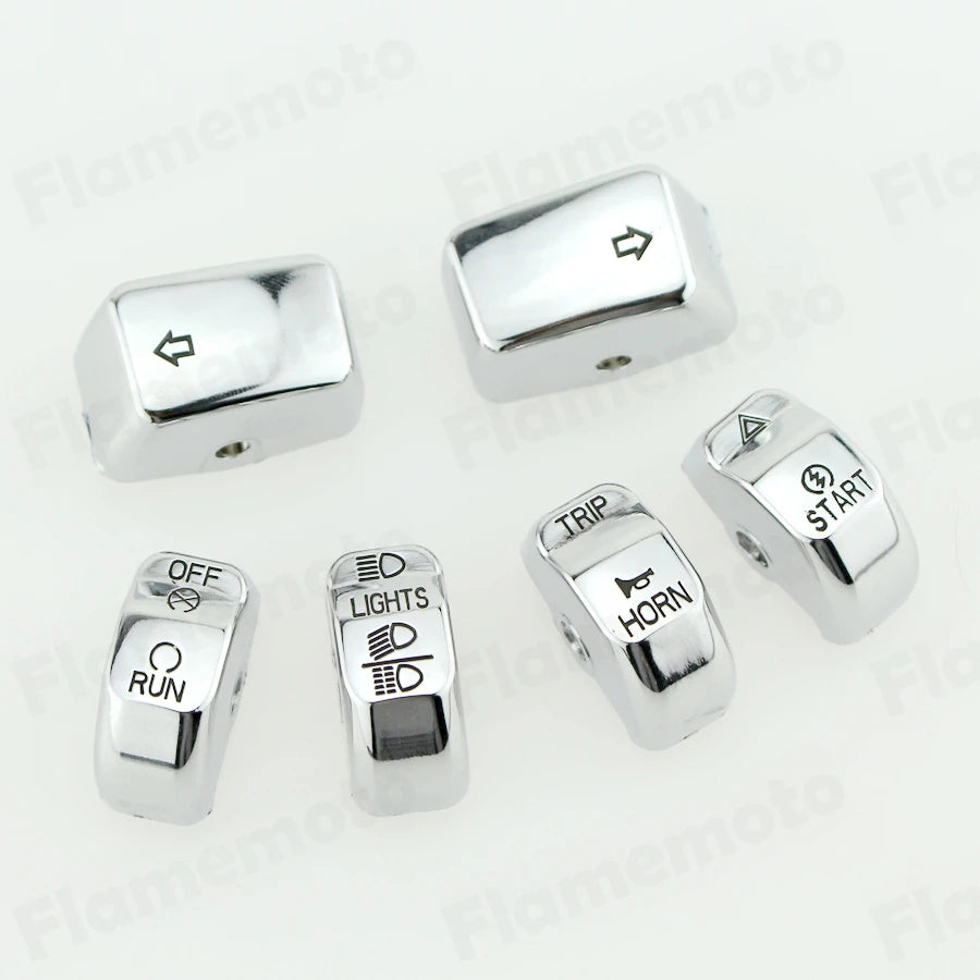 Caches de boutons de commodo chromés pour Harley Sportster Dyna Softail - vue 4