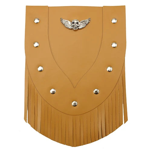 Bavette de garde-boue avant en cuir noir motif tête de mort et aigle - vue 9