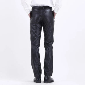 Pantalon simili cuir homme droit élastique, fin et souple - vue 3