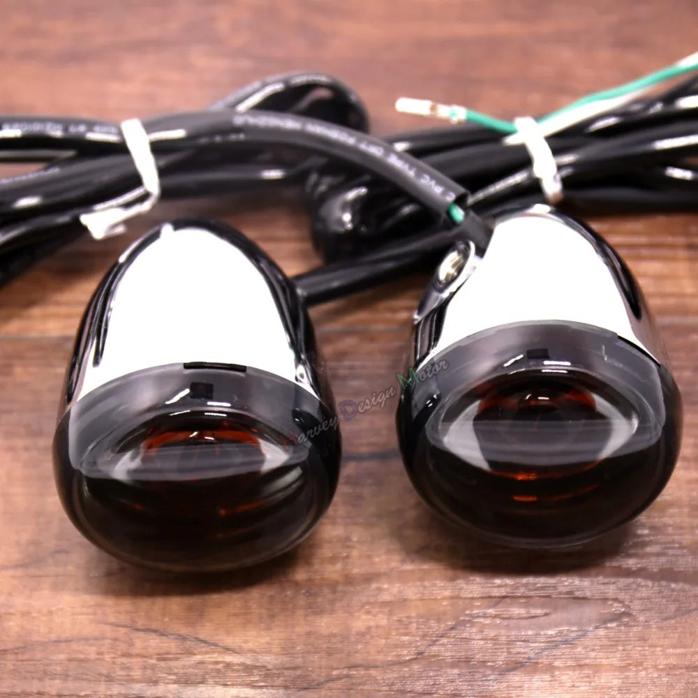 Clignotants arrière bullet chromés pour Harley - vue 3