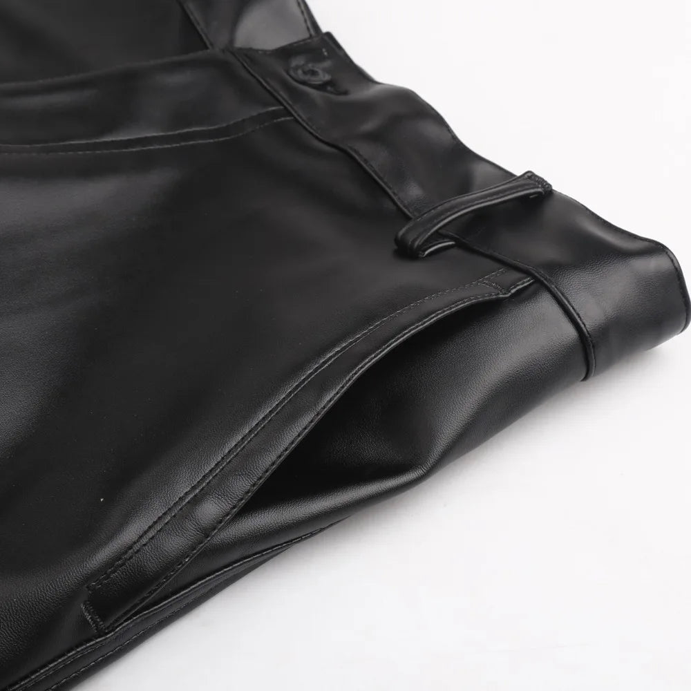 Pantalon simili cuir homme droit élastique, fin et souple - vue 5