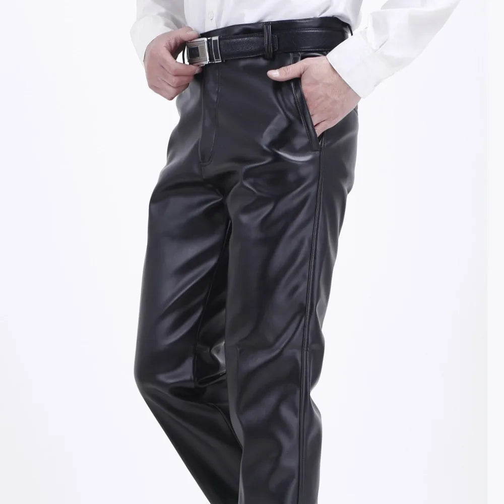 Pantalon simili cuir homme droit élastique, fin et souple - vue 4