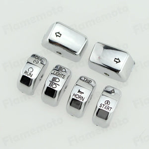 Caches de boutons de commodo chromés pour Harley Sportster Dyna Softail - vue 5