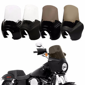 Carénage de phare noir avec pare-brise pour Harley Dyna - vue 1