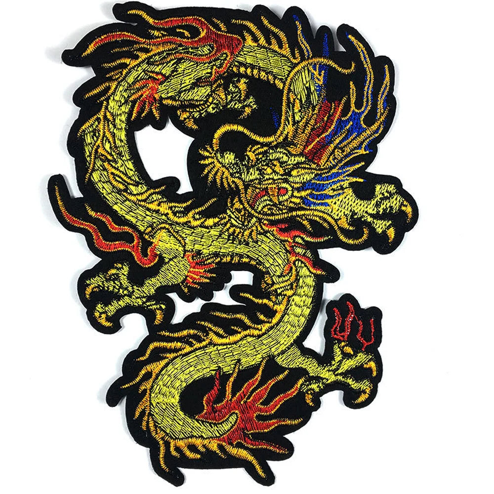 Écusson brodé dragon chinois doré - vue 6