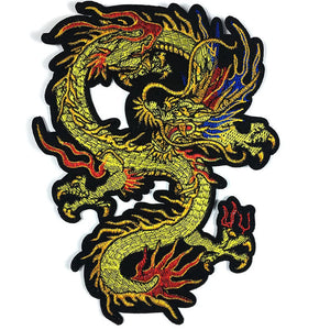 Écusson brodé dragon chinois doré - vue 6