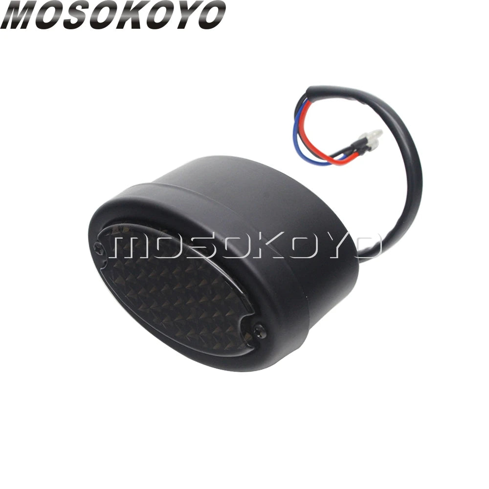 Feu arrière LED rond façon œil de chat pour moto custom - vue 4