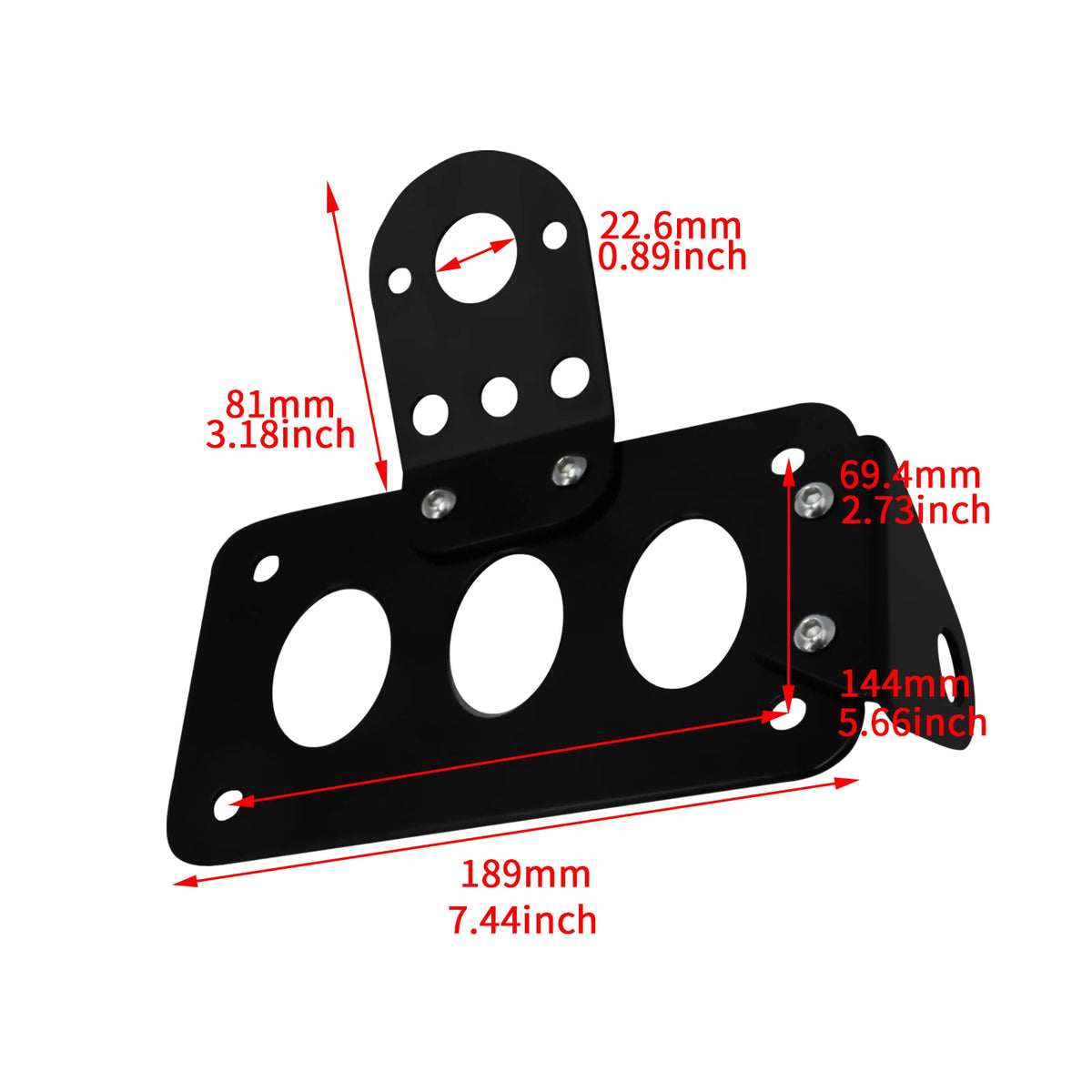 Support de plaque latéral aluminium noir pour Harley bobber chopper - vue 5