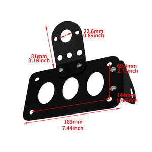 Support de plaque latéral aluminium noir pour Harley bobber chopper - vue 5