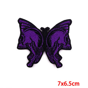 Écusson patch tête de mort et rose style biker - vue 23