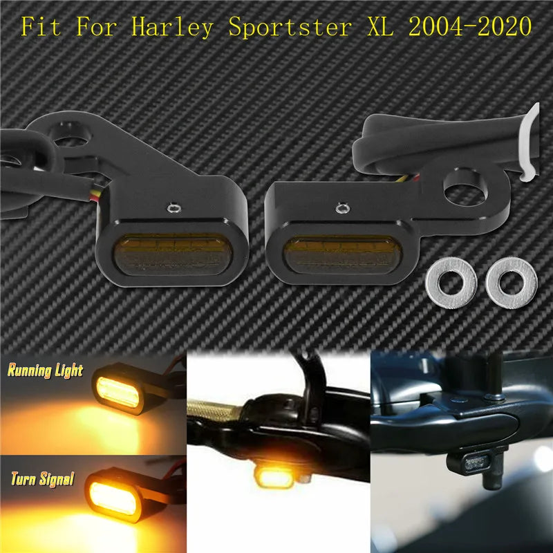 Mini clignotants LED E-Mark avant, feu de position pour Harley Touring, Street/Road Glide, Softail, Sportster XL883 - vue 9
