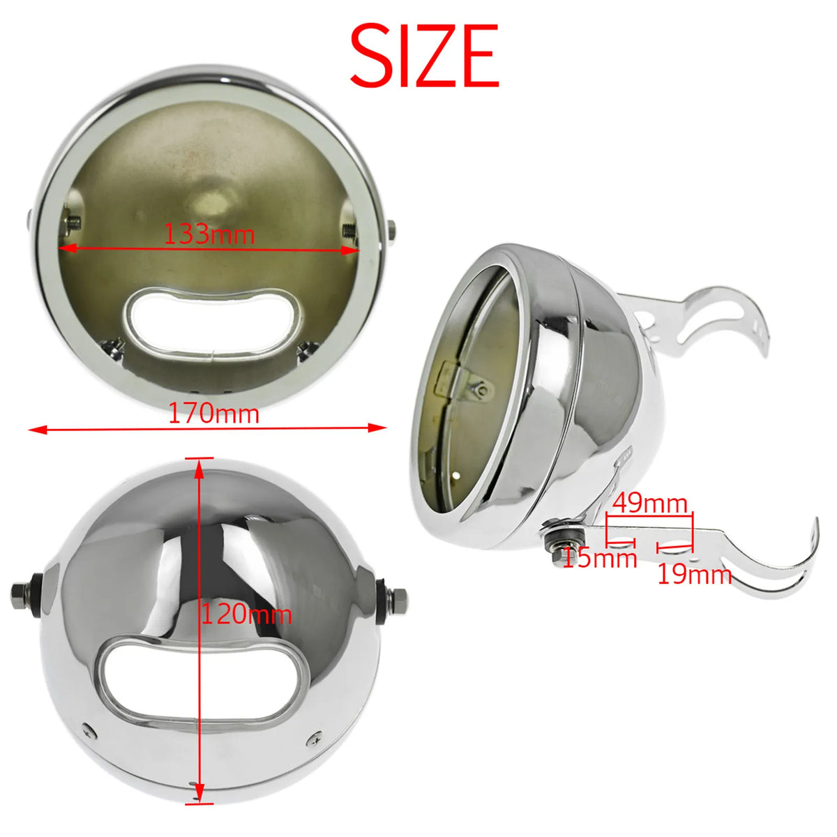 Coque de phare 5,75 pouces pour Harley Dyna - vue 6