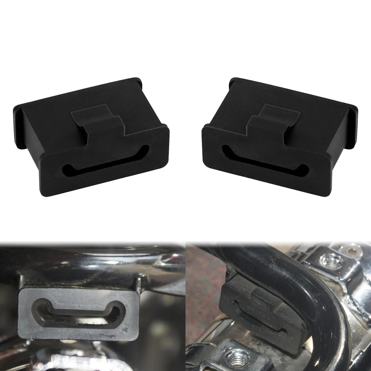 Silentblocs noirs de fixation de silencieux pour Harley-Davidson Touring - vue 7