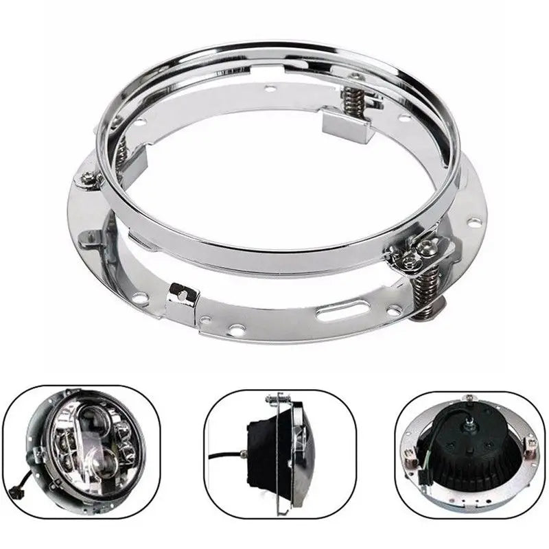Phare LED rond chromé avec feux antibrouillard sur une Harley-Davidson Touring - vue 16
