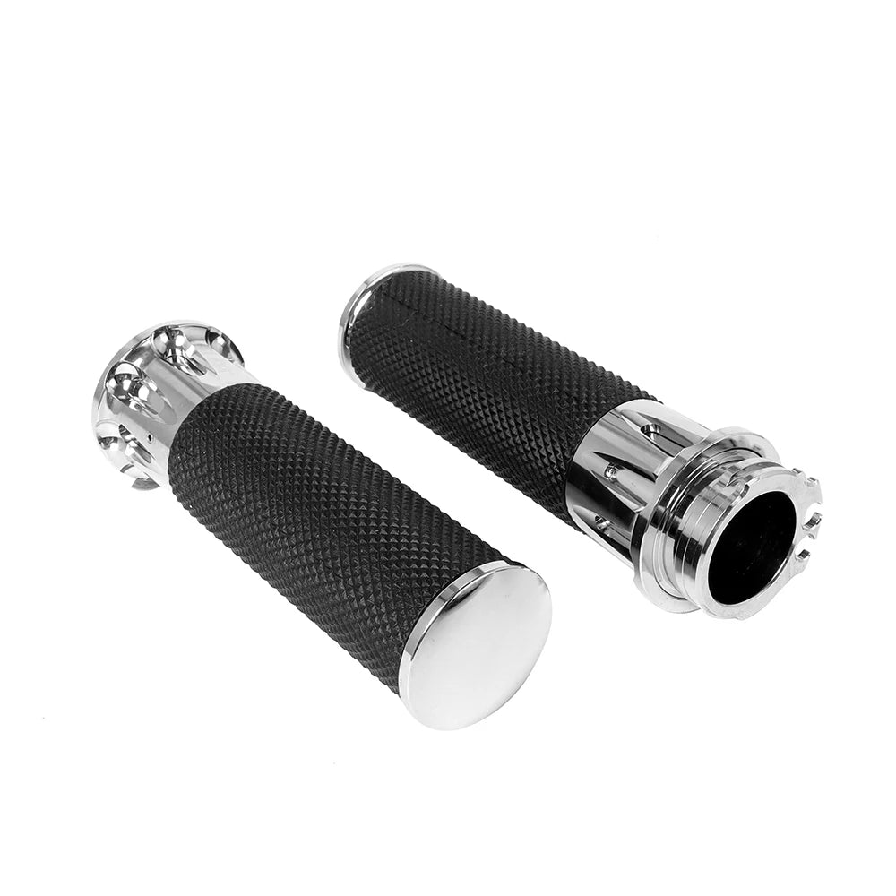 Poignées de guidon aluminium et caoutchouc pour Harley Sportster Dyna Softail - vue 7