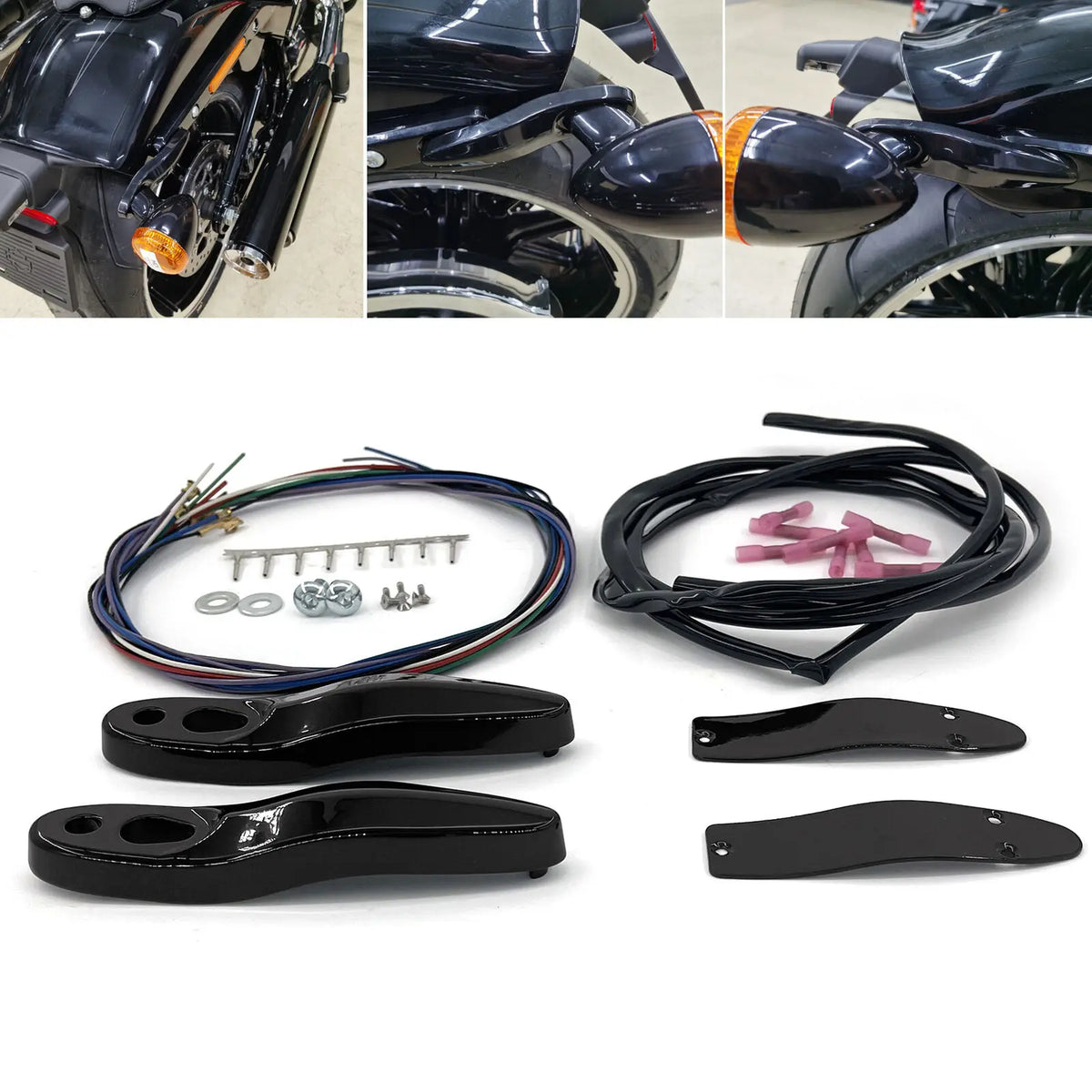 Supports de déport de clignotants pour Harley Softail - vue 1