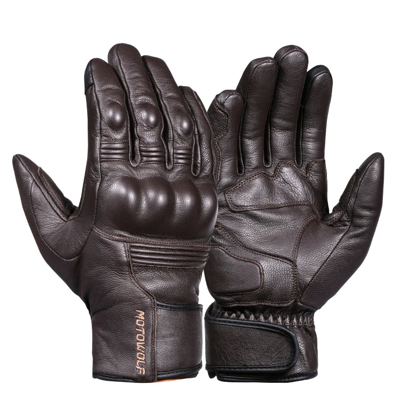 Gants moto cuir MOTOWOLF tactiles - vue - vue 4