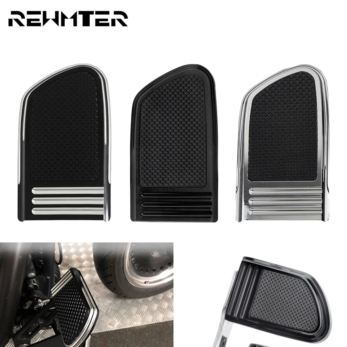 Cache de pédale de frein en aluminium anodisé noir pour Harley-Davidson - vue 1
