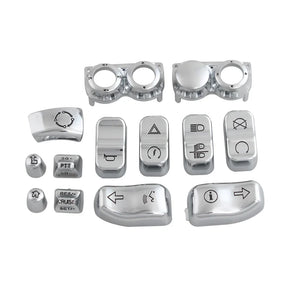 Capuchons de boutons de commodo chromés pour Harley Touring - vue 2