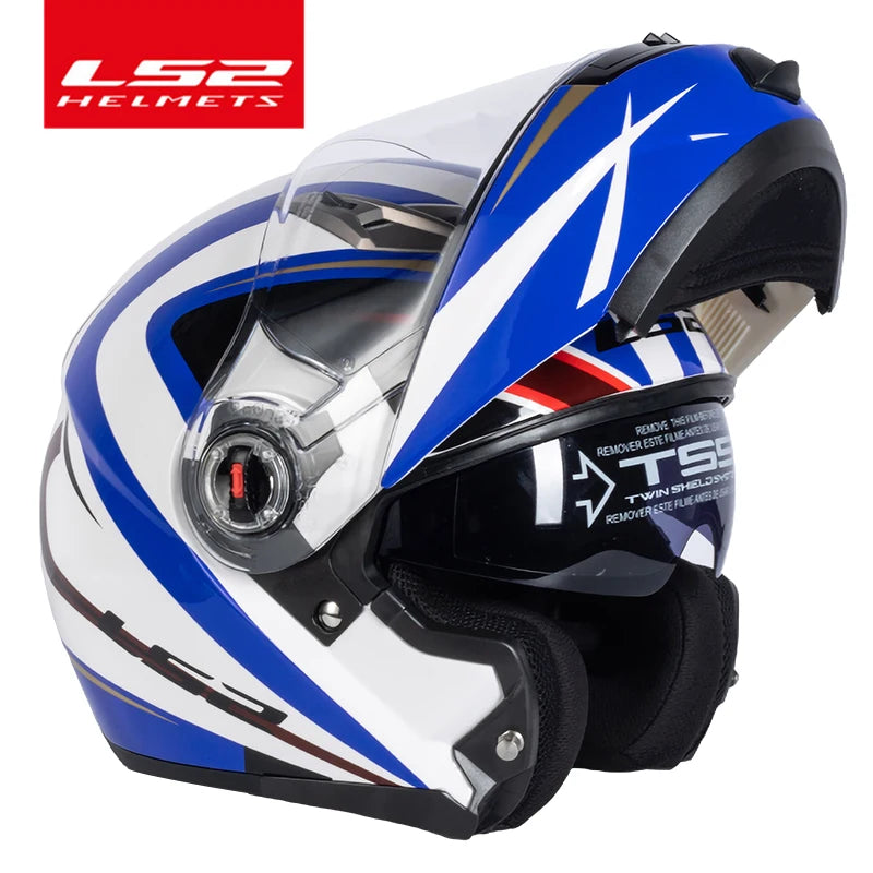 Casque moto modulable LS2 noir avec mentonnière relevée - vue de profil - vue 7