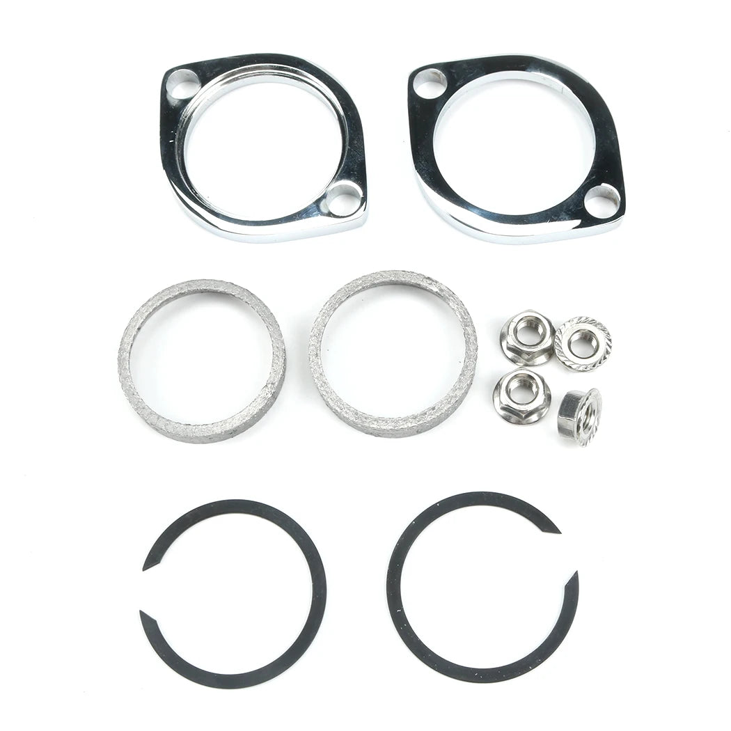 Kit brides d'échappement chromées pour Harley Big Twin Sportster - vue 1