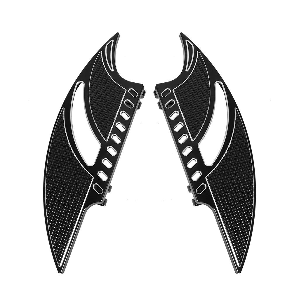 Planchers avant (floorboards) ajourés en aluminium billette pour Harley-Davidson Sportster 883/1200, Touring, Electra Glide, Road King & Dyna – photo 2/8