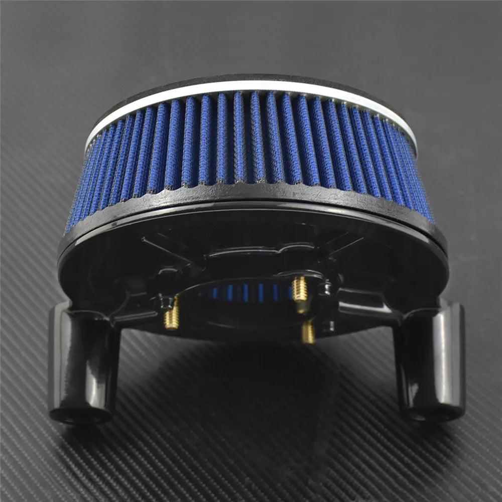 Kit Filtre à Air Bleu en Aluminium - Harley-Davidson Dyna, Softail et Touring 2000-2017 – photo 2/7