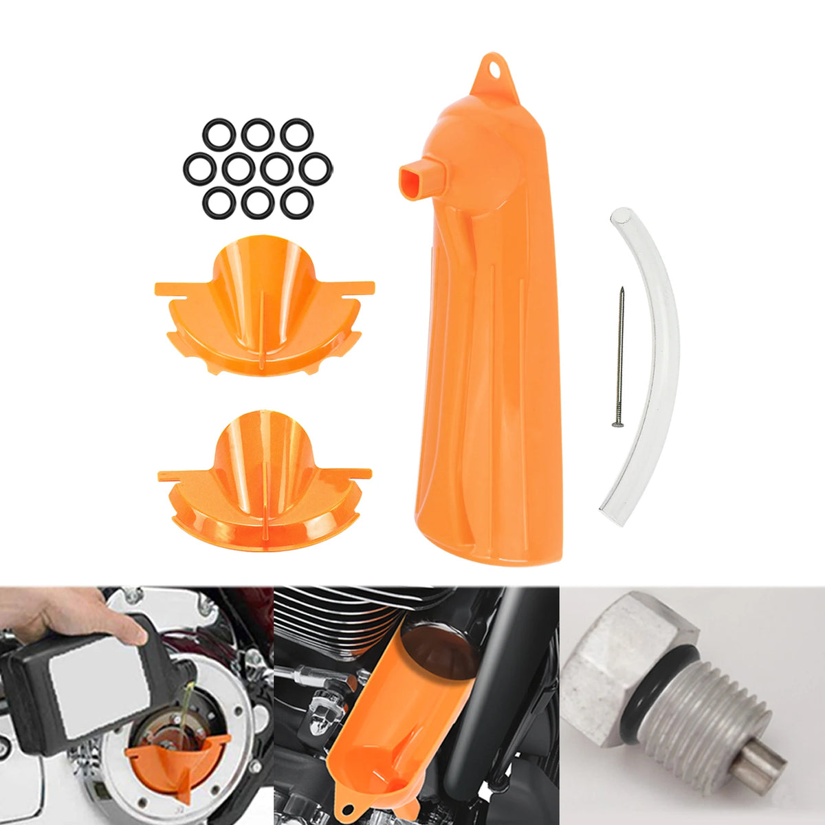 Entonnoir de remplissage d'huile orange pour Harley-Davidson - vue 7