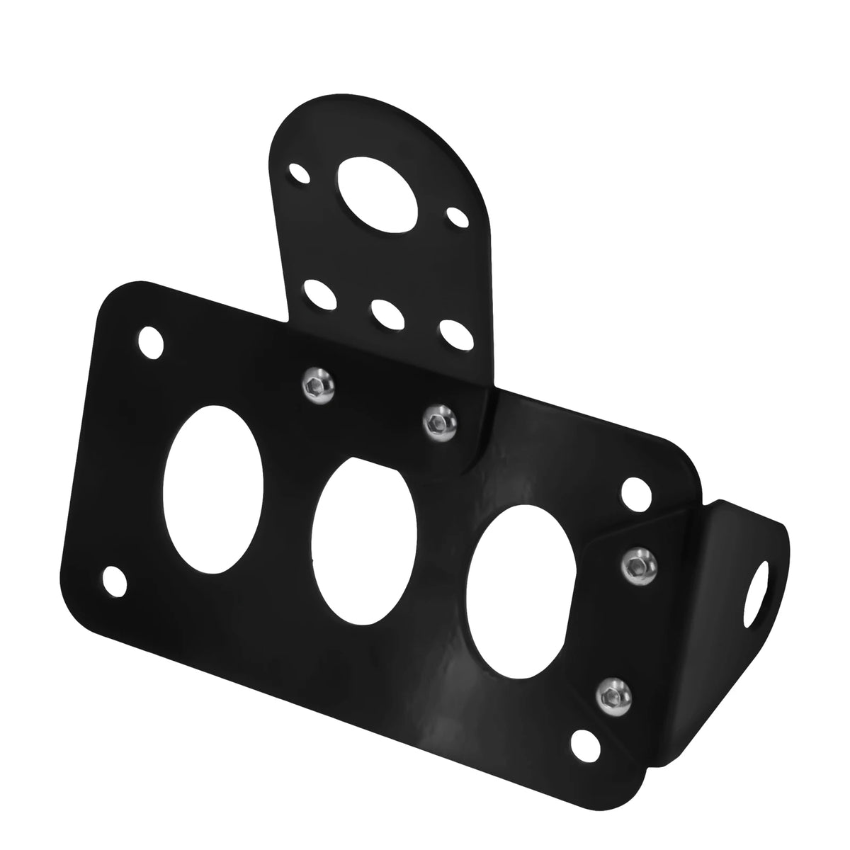 Support de plaque latéral aluminium noir pour Harley bobber chopper - vue 2