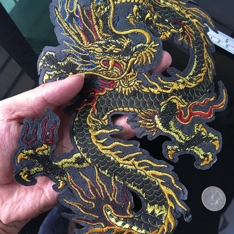 Écusson brodé dragon chinois doré - vue 2