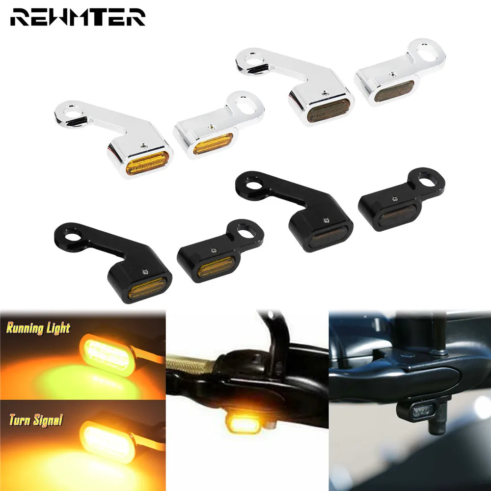 Clignotant LED ambre monté sur une Harley-Davidson Touring - vue 1