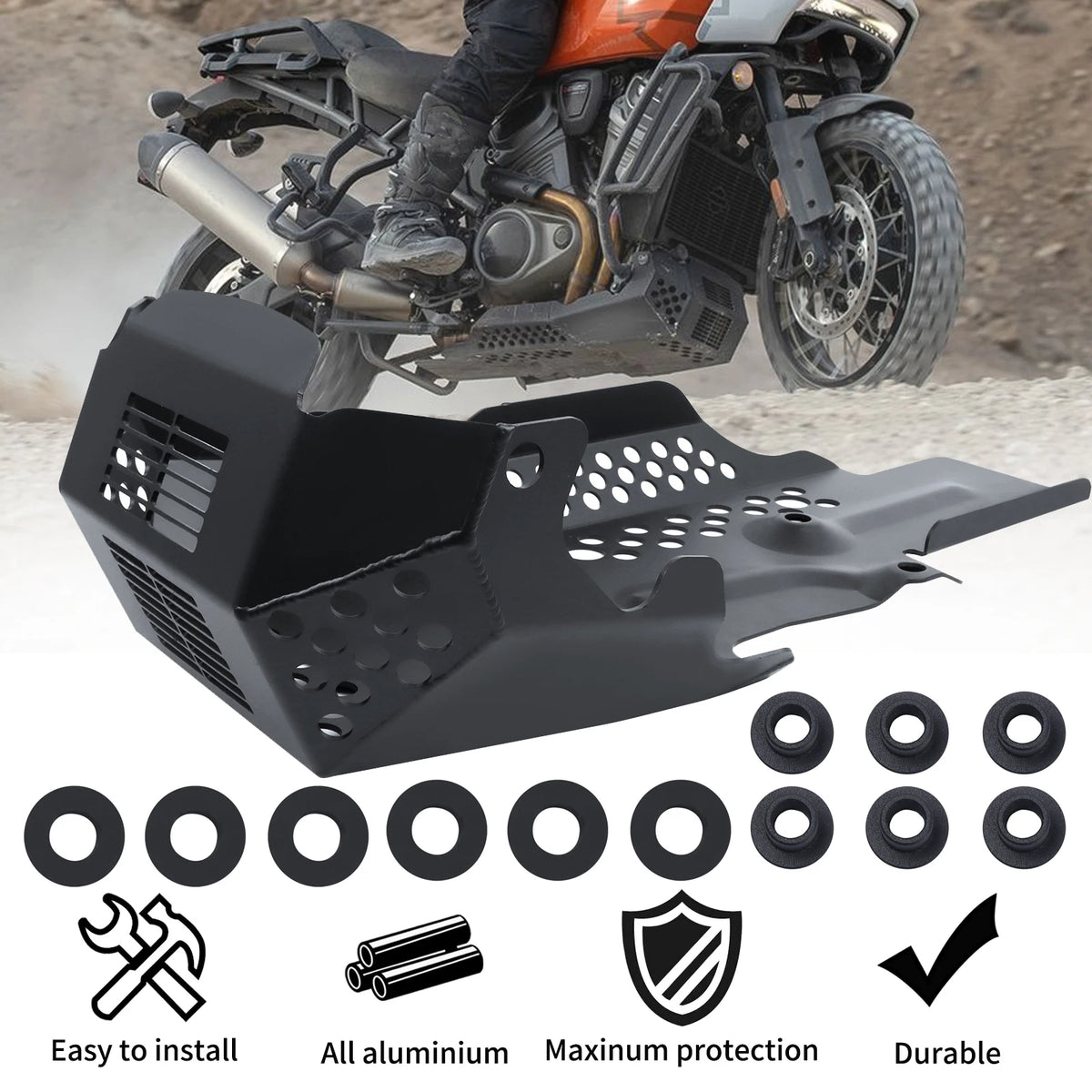 Sabot de protection moteur en aluminium pour Harley-Davidson Pan America - vue 5
