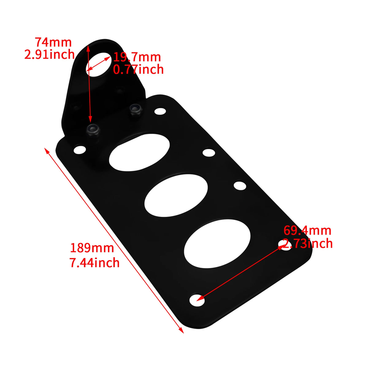 Support de plaque latéral aluminium noir pour Harley bobber chopper - vue 6