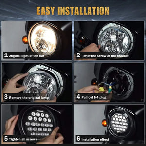 Phare LED 5,75 pouces pour Harley Dyna Softail - vue 4