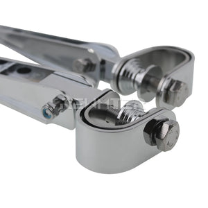 Repose-pieds moto rabattable chromé fixé sur barre de protection moteur - vue 6