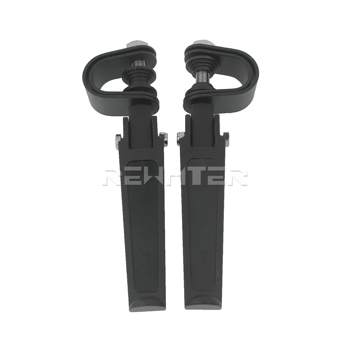 Repose-pieds moto rabattable chromé fixé sur barre de protection moteur - vue 3