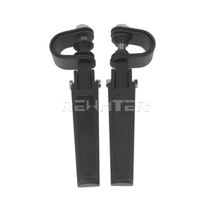 Repose-pieds moto rabattable chromé fixé sur barre de protection moteur - vue 3
