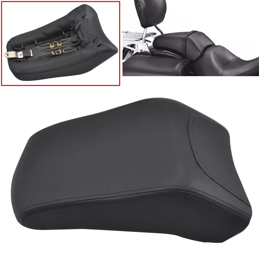 Coussin de selle passager arrière noir pour Harley-Davidson Softail Fat Boy FLSTF (2008-2014)