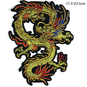 Écusson brodé dragon chinois doré - vue 3