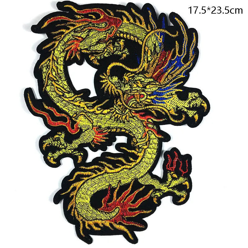 Écusson brodé dragon chinois doré - vue 3