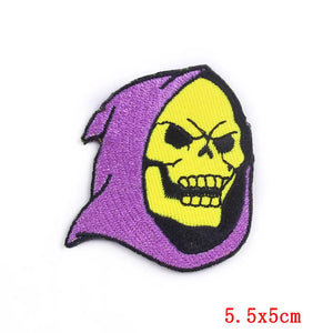 Écusson patch tête de mort et rose style biker - vue 7