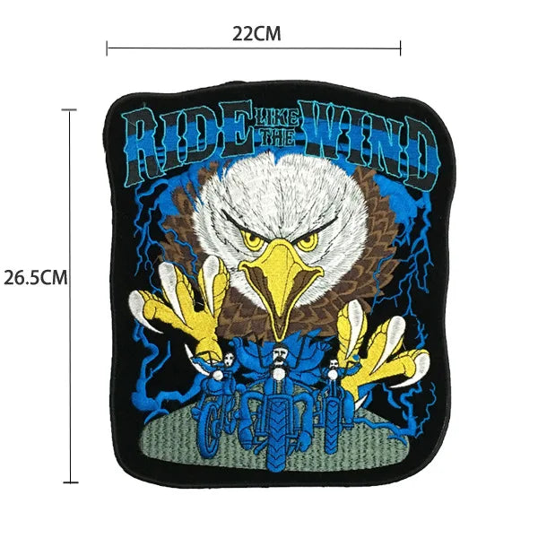 Écusson brodé grand format punk crâne aigle - vue 16