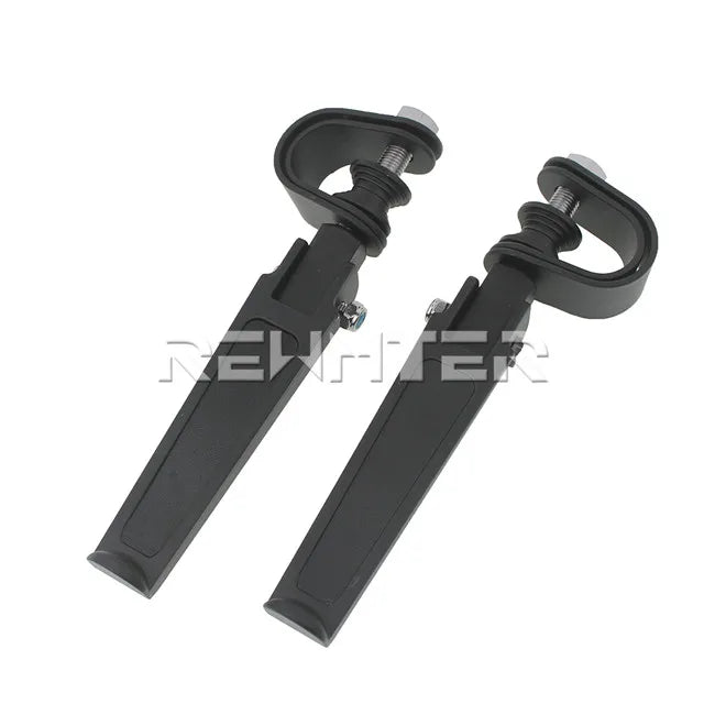 Repose-pieds moto rabattable chromé fixé sur barre de protection moteur - vue 8