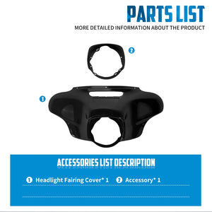 Kit carénage avant de phare batwing pour moto Harley Touring - vue 6