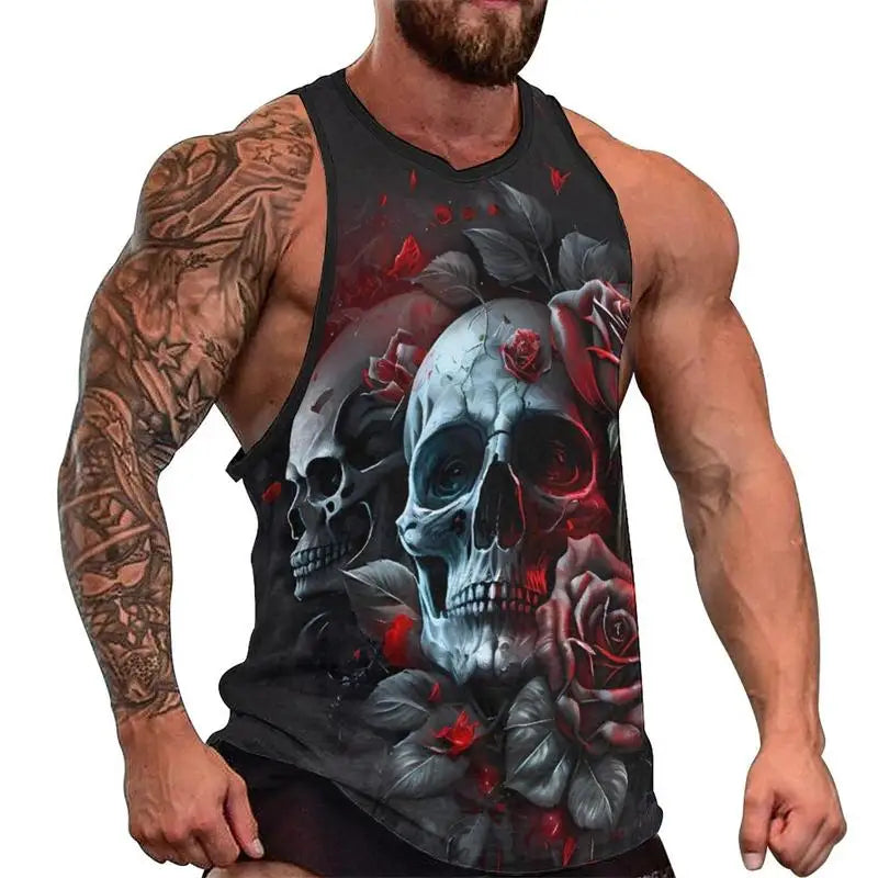 Débardeur crâne 3D oversize homme - vue 14